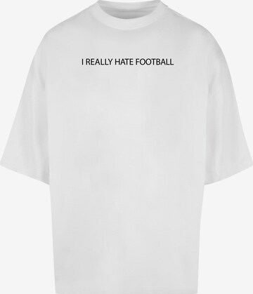 Maglietta 'Hate Football' di Merchcode in bianco: frontale