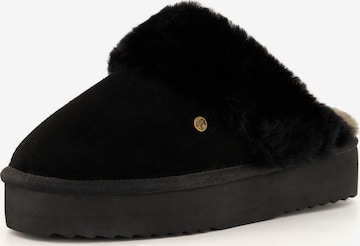 Warmbat Slippers 'Flurry' in Black: front