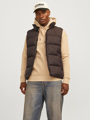 JACK & JONES Vest 'JJMOON' in Brown: front