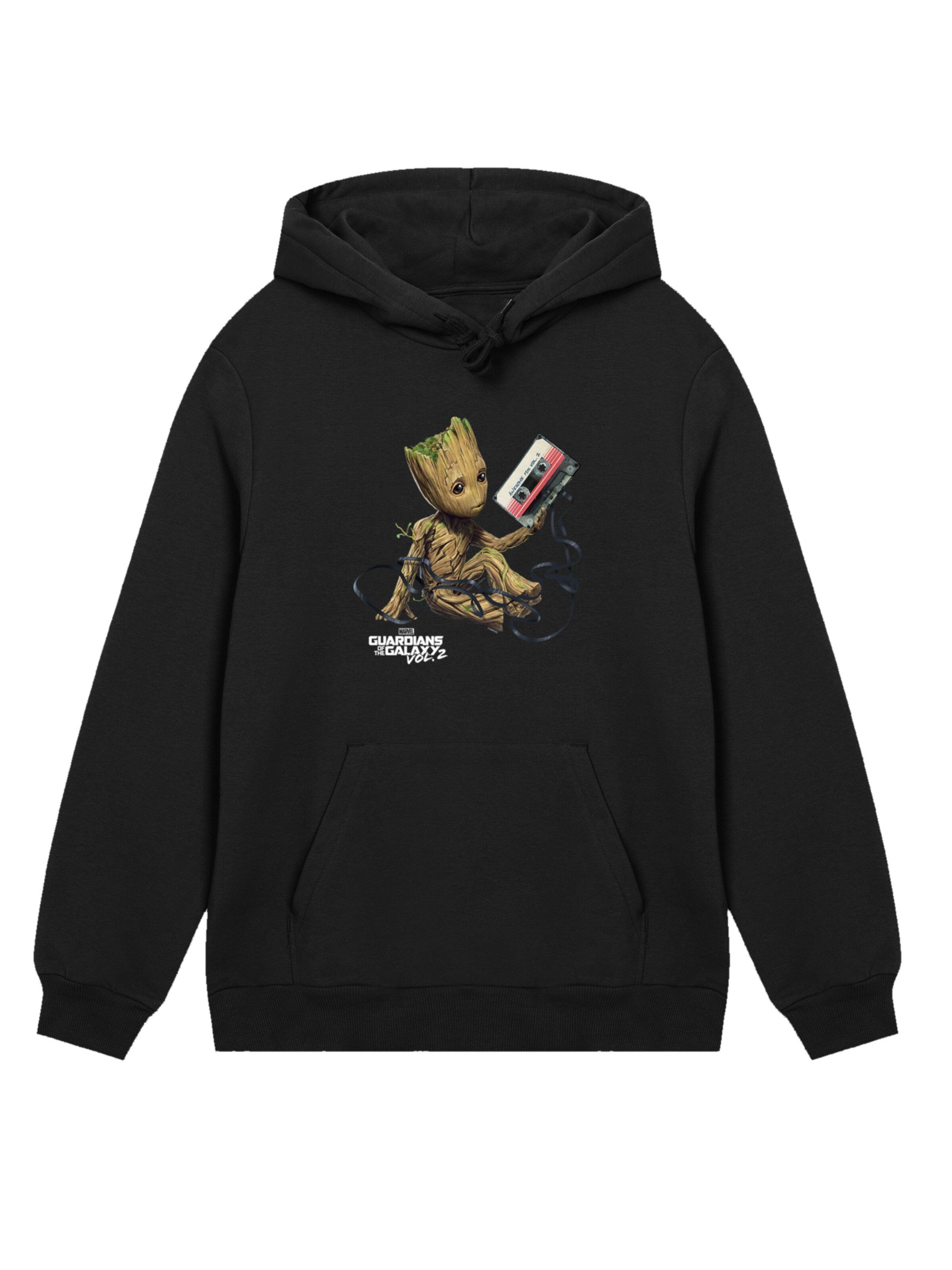 F4NT4STIC Sweatshirt 'Marvel Guardians Of The Galaxy Vol2 Groot Tape' in Schwarz: Vorderseite