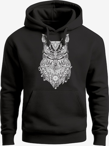 Neverless Sweatshirt 'Free Mind Owl' in Schwarz: Vorderseite
