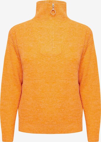 ICHI Strick Rollkragenpullover 'NOVO' in Orange: predná strana