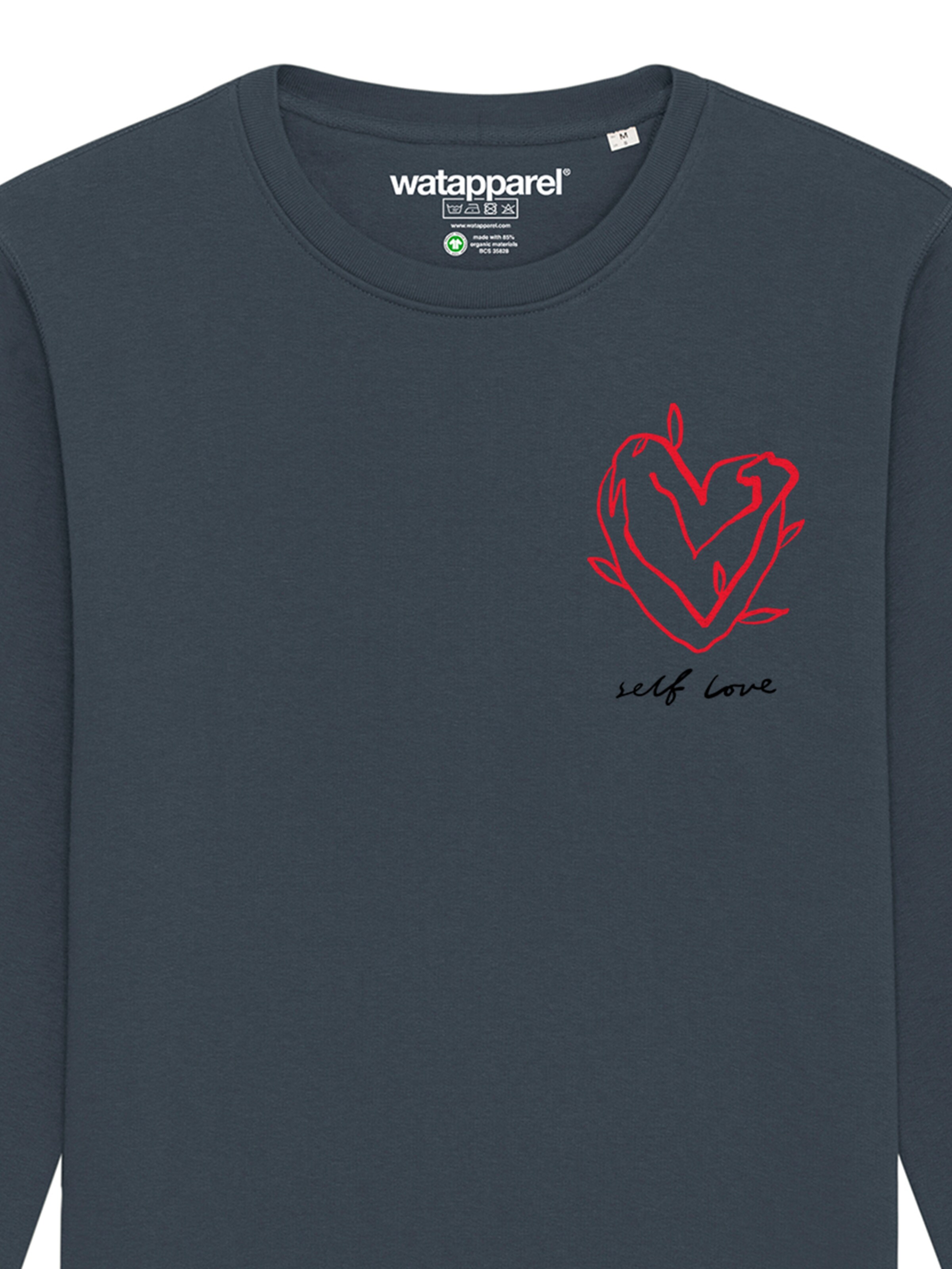 Watapparel Sweatshirt 'Self Love' in Grau