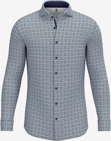 DESOTO Slim fit Button Up Shirt in Blue: front