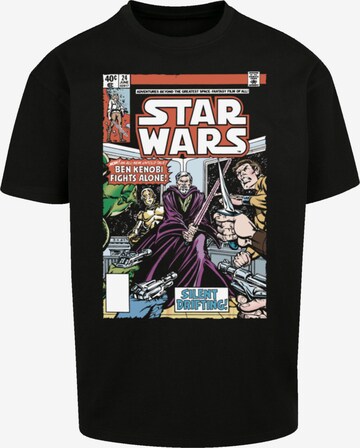 F4NT4STIC Shirt 'Star Wars Ben Kenobi Fights Alone' in Schwarz: predná strana