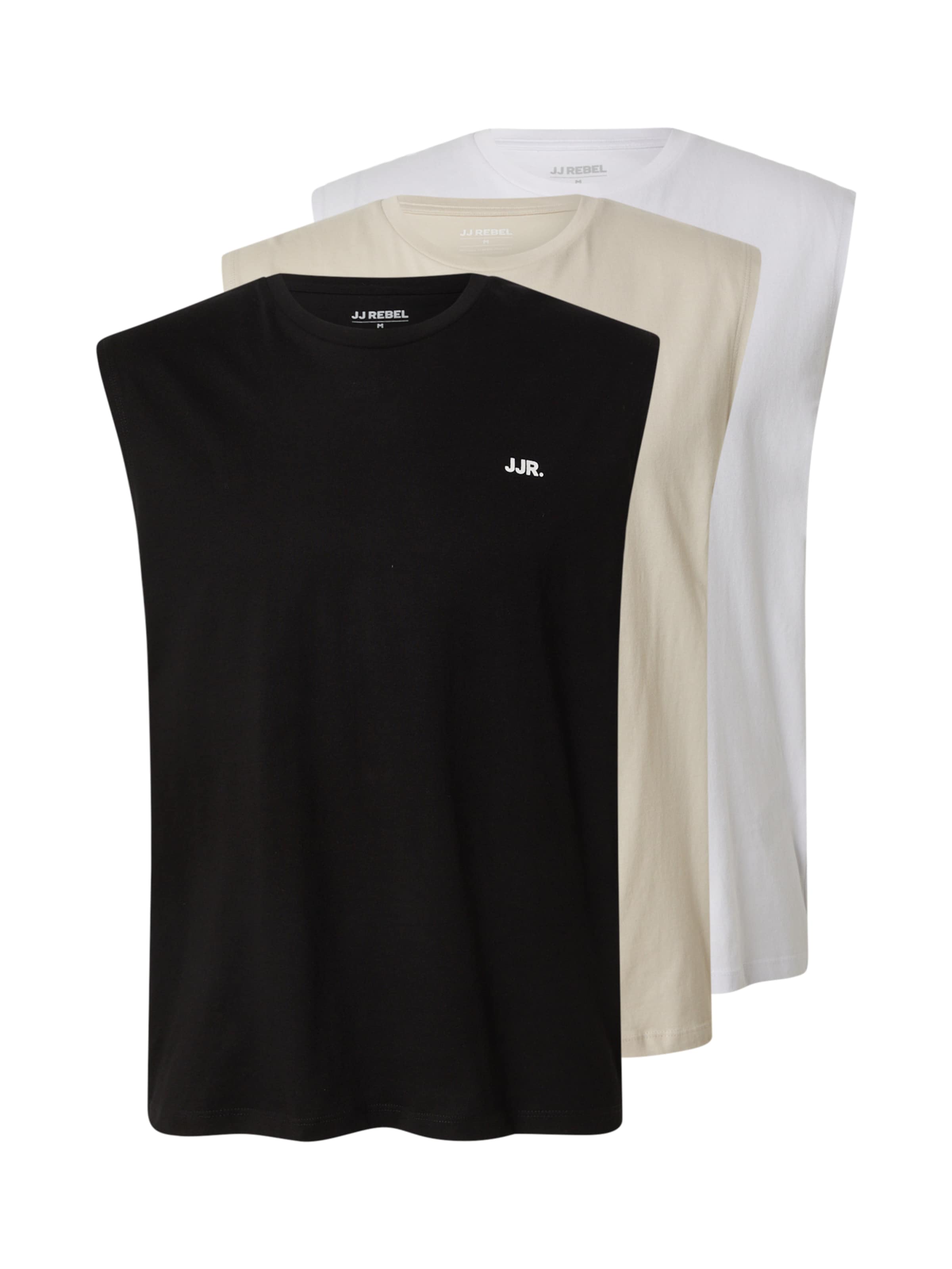 JJ Rebel Μπλουζάκι 'JREBREBEL' σε XS σε μπεζ / μαύρο / λευκό, Άποψη προϊόντος
