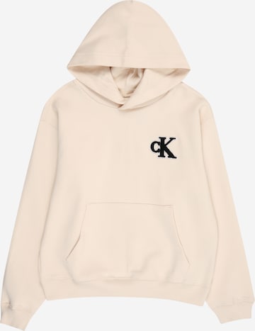 Calvin Klein Jeans Sweatshirt in Beige: voorkant