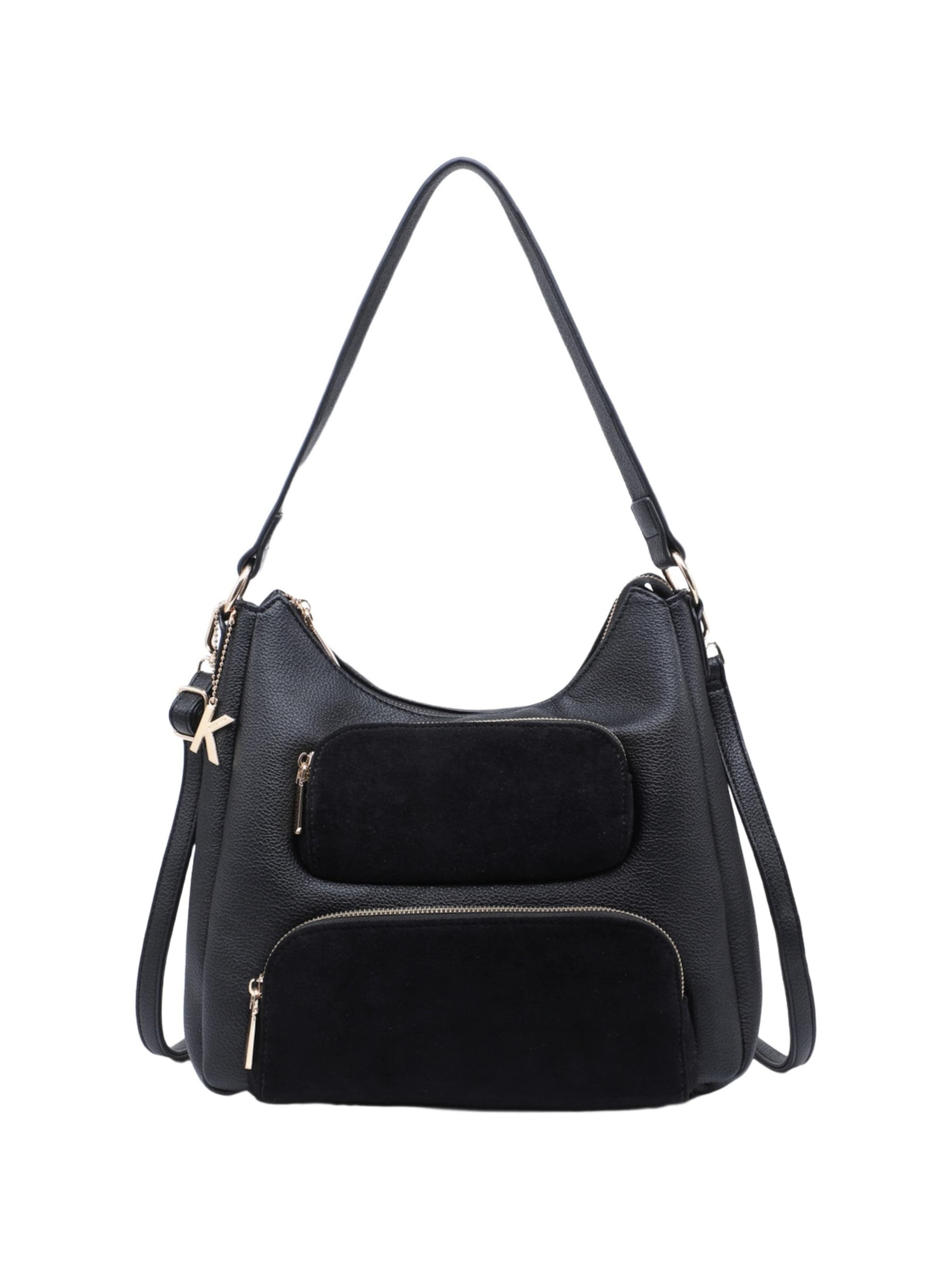 Borsa a mano 'Borsa a mano donna Kassandra con zip - Poliestere 100%' di Kassandra in nero: frontale