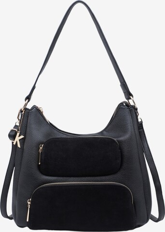 Borsa a mano 'Borsa a mano donna Kassandra con zip - Poliestere 100%' di Kassandra in nero: frontale