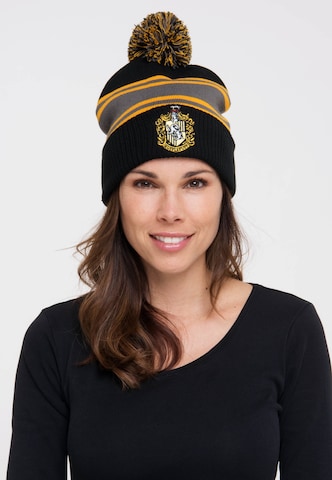 LOGOSHIRT Mütze 'Harry Potter - Hufflepuff' in Schwarz