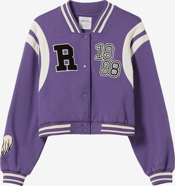 Bershka Between-Season Jacket in Purple: front