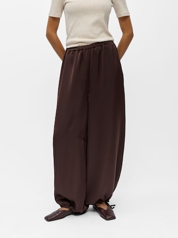Wide leg Pantaloni 'OBJChilli' di OBJECT in marrone: frontale