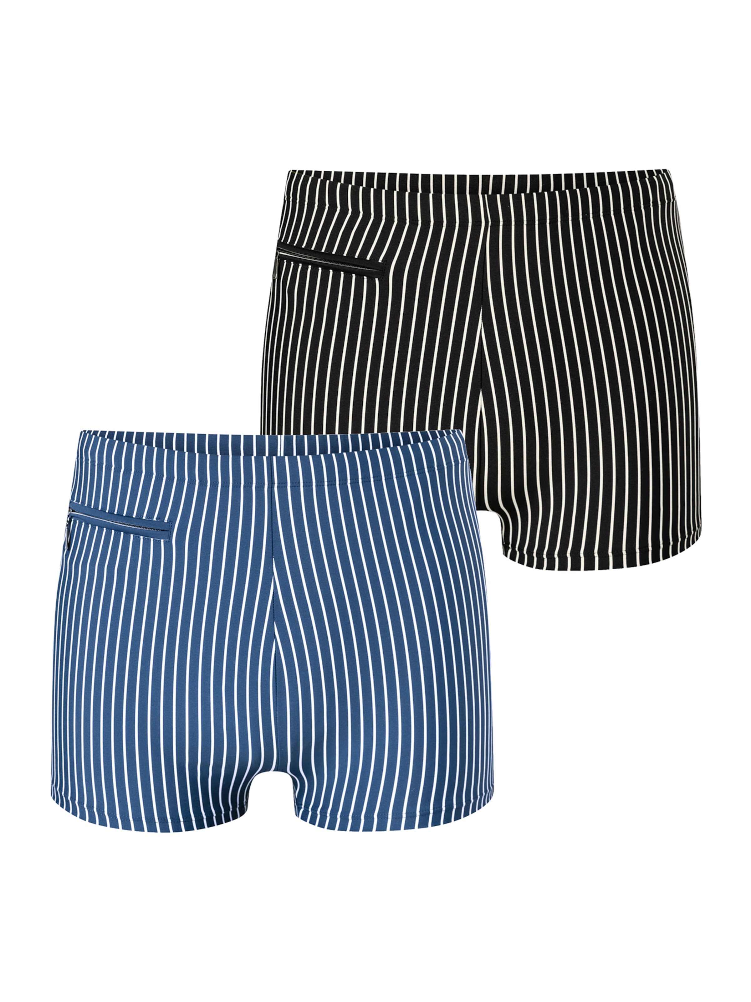 SCHIESSER Zwemshorts ' Ocean Swim ' in de kleur Blauw / Zwart / Wit, Productweergave