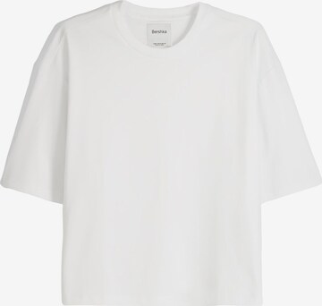 T-Shirt Bershka en blanc : devant