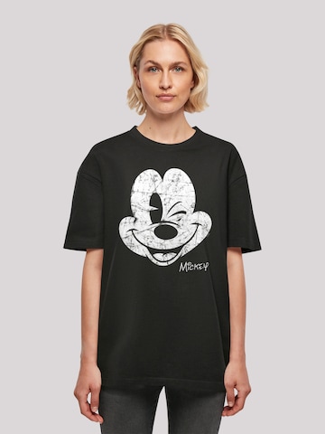 F4NT4STIC Oversized Shirt 'Disney Mickey Mouse Since Beaten Face Char Cadt' in Black: front