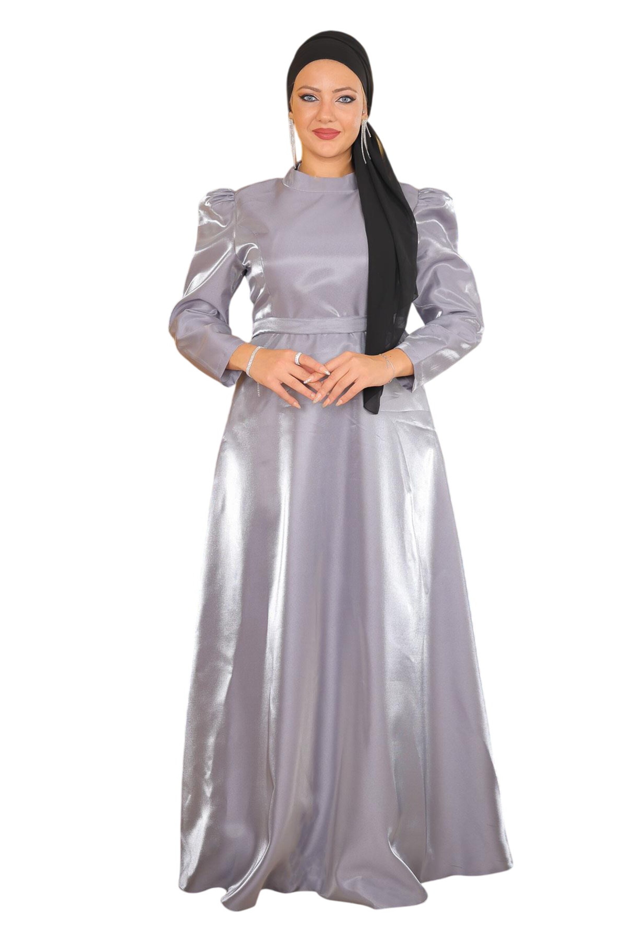 MODAMIHRAM Avondjurk in Grijs: voorkant