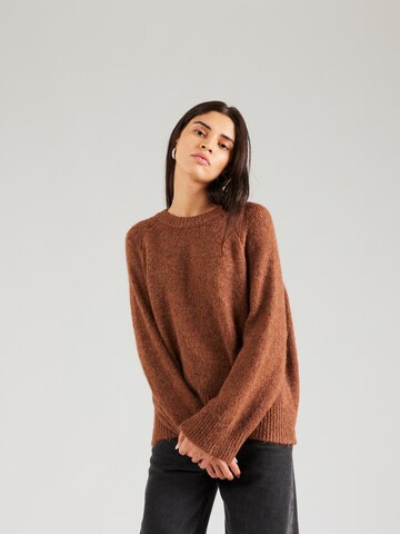 VERO MODA Sweater 'Henley' in Brown: front