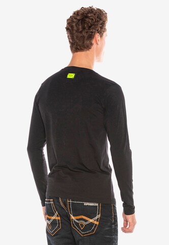 CIPO & BAXX Langarmshirt in Schwarz