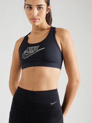 NIKE Bustier Športni nederček 'FUTURA' | črna barva: sprednja stran