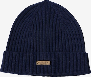 BELLEMERE NEW YORK Beanie 'Flach gerippte Strickmütze aus Merinowolle' in Blue: front