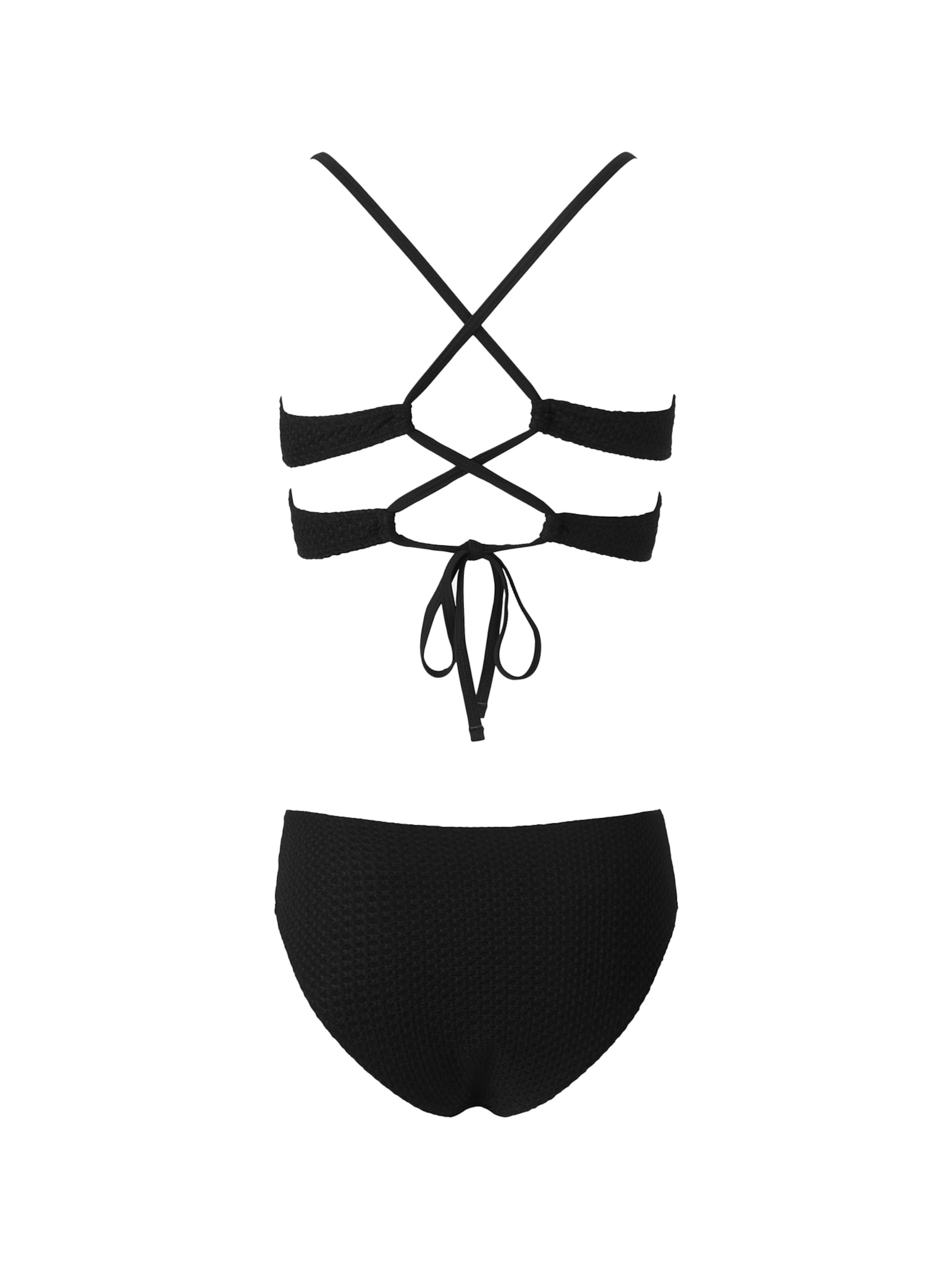 Cupshe Bralette Bikini 'CAA12C3F123AA' in Black