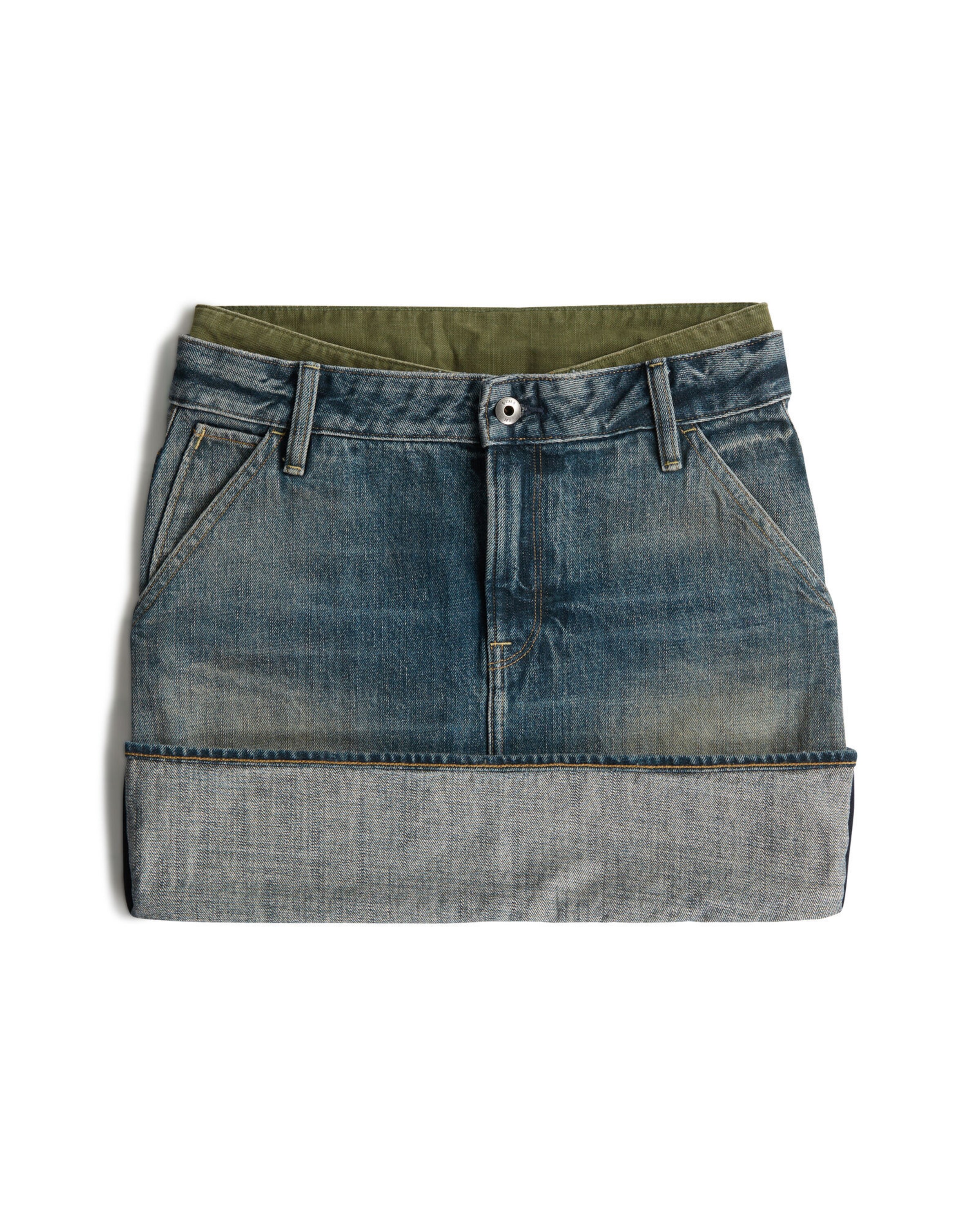 G-STAR Jupe 'Hybrid Turn-up Mini Skirt' en 30 en bleu, Vue avec produit