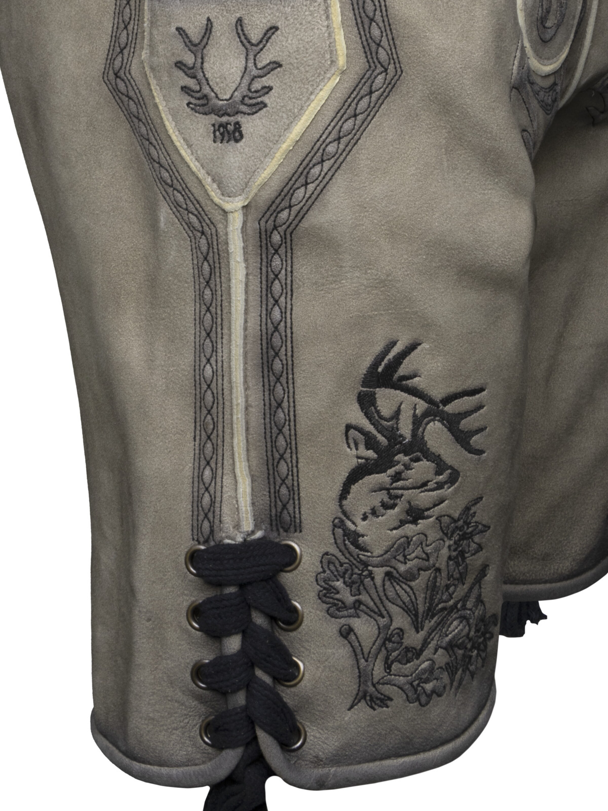 Krüger Buam Regular Traditional Pants 'Kaui' in Grey