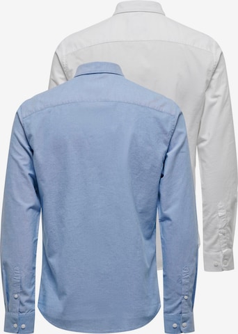 Coupe slim Chemise 'ALVARO' Only & Sons en bleu