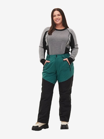 Regular Pantalon outdoor Zizzi en vert