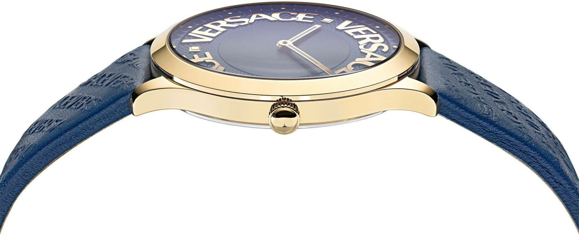 VERSACE Analoog horloge 'LOGO HALO' in Blauw