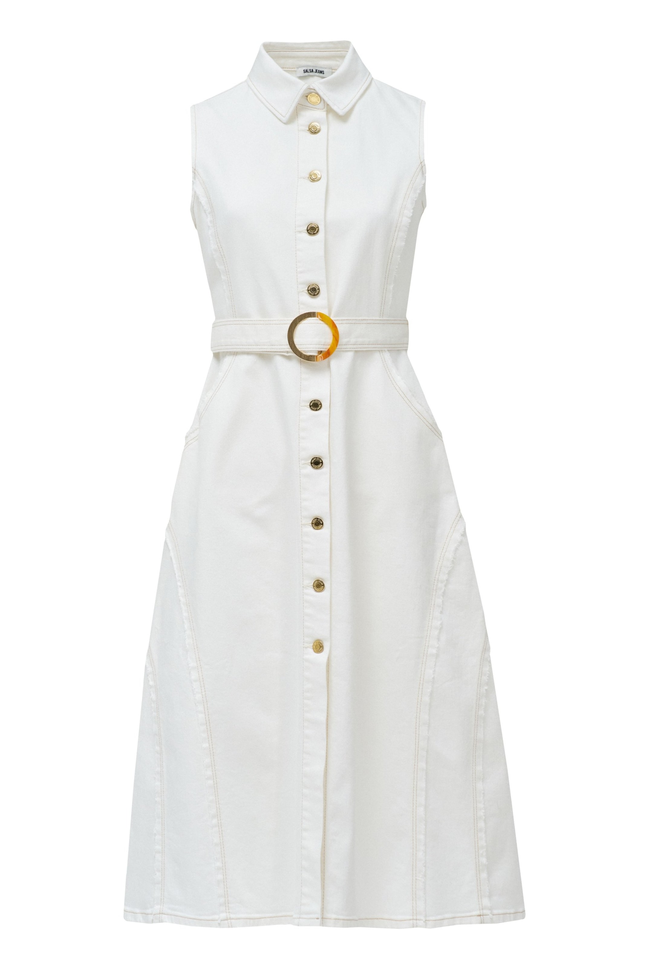 Salsa Jeans Dress in White: front