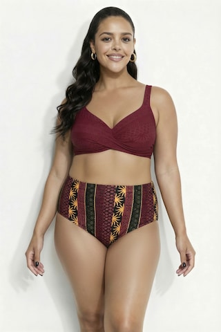 Ulla Popken Minimiser Bikini in Red