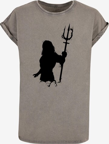 ABSOLUTE CULT T-Shirt 'Aquaman - Mono Silhouette' in Grau: predná strana