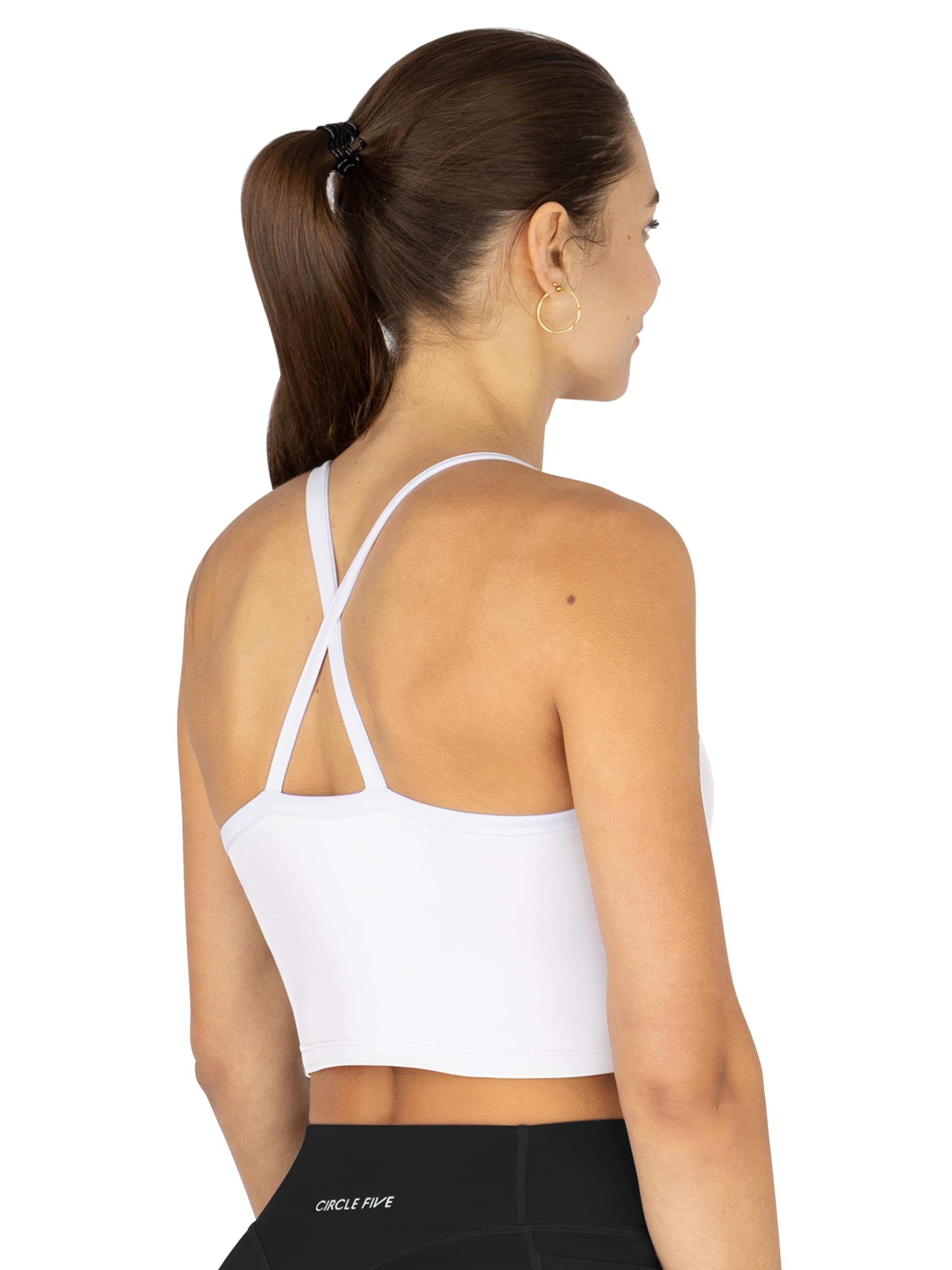 Circle Five Sporttop 'Sporttop Damen | Sport-BH mit integriertem BH & Cups | Fitness, Gym Bra & Yoga Top' in Wit