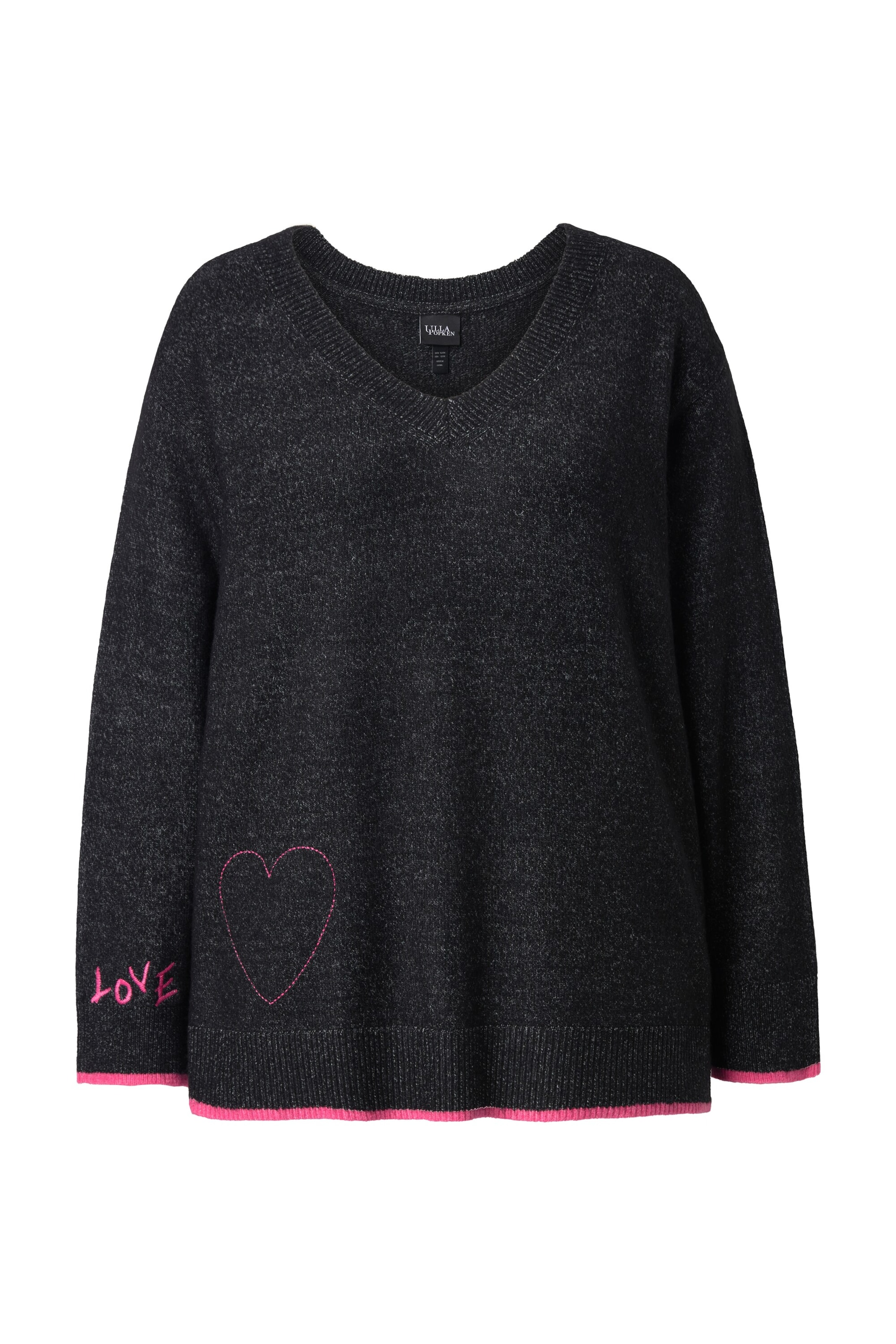 Ulla Popken Pullover in Schwarz: Vorderseite