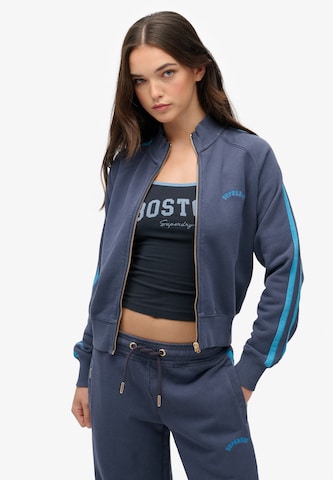 Superdry Trainingsjack in Blauw: voorkant