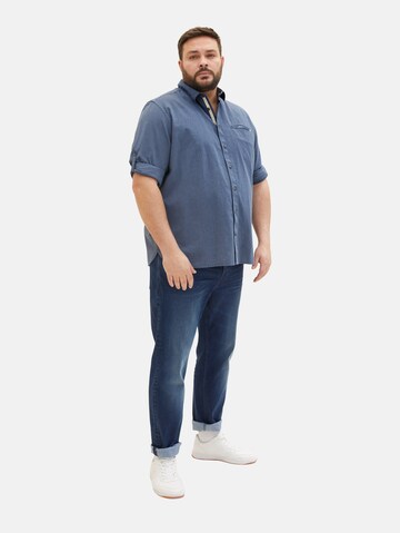 TOM TAILOR Men + Regular fit Button Up Shirt in Blue