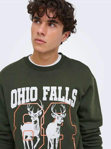 Only & Sons Sweatshirt 'ONSCeres Montana' in Green