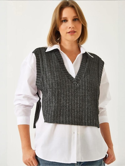 Camicia da donna Bianco Lucci di colore grigio scuro / bianco, Visualizzazione prodotti