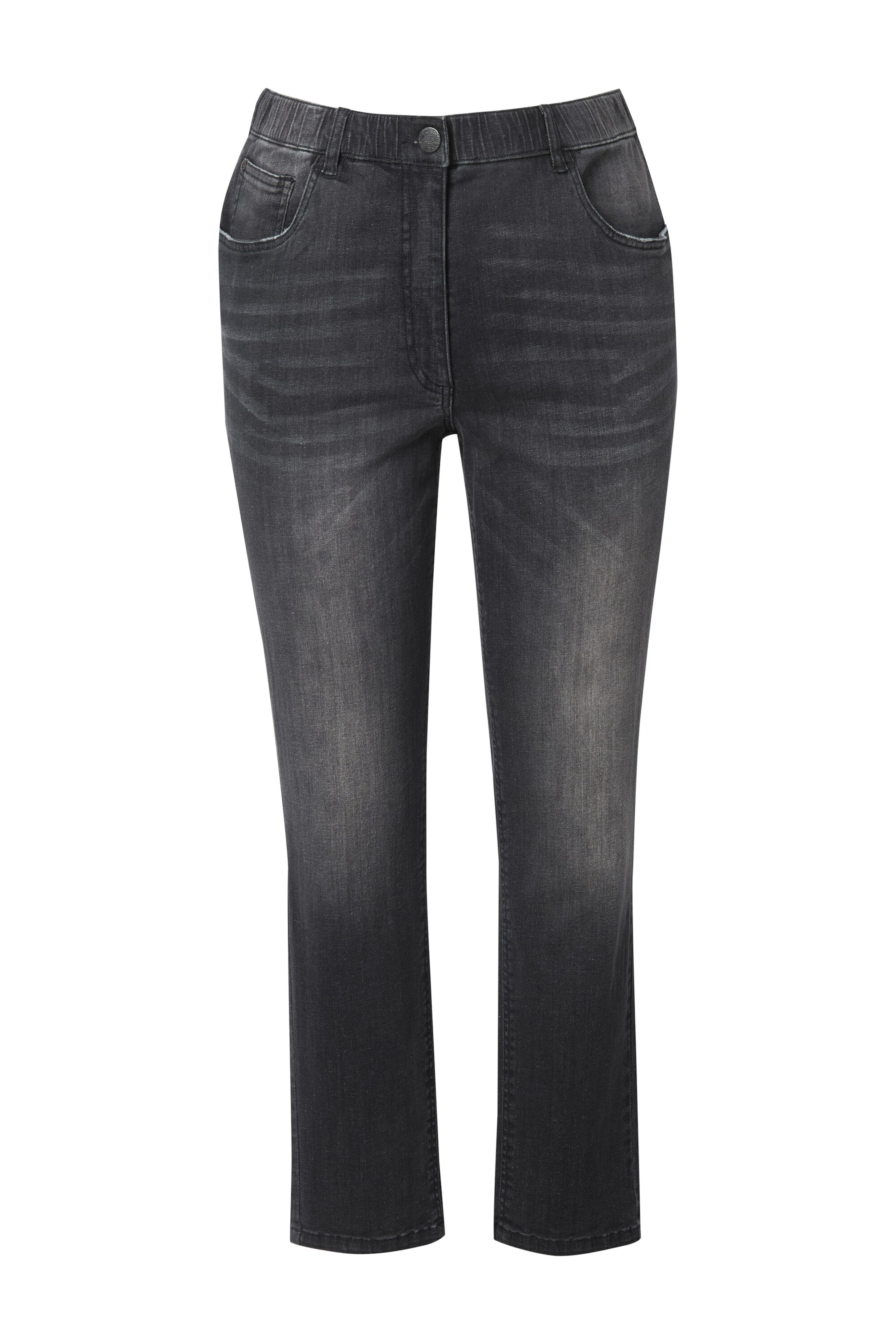 Ulla Popken Regular Jeans in Zwart: voorkant