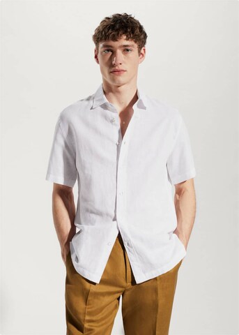 MANGO MAN Slim fit Button Up Shirt 'Ants' in White: front