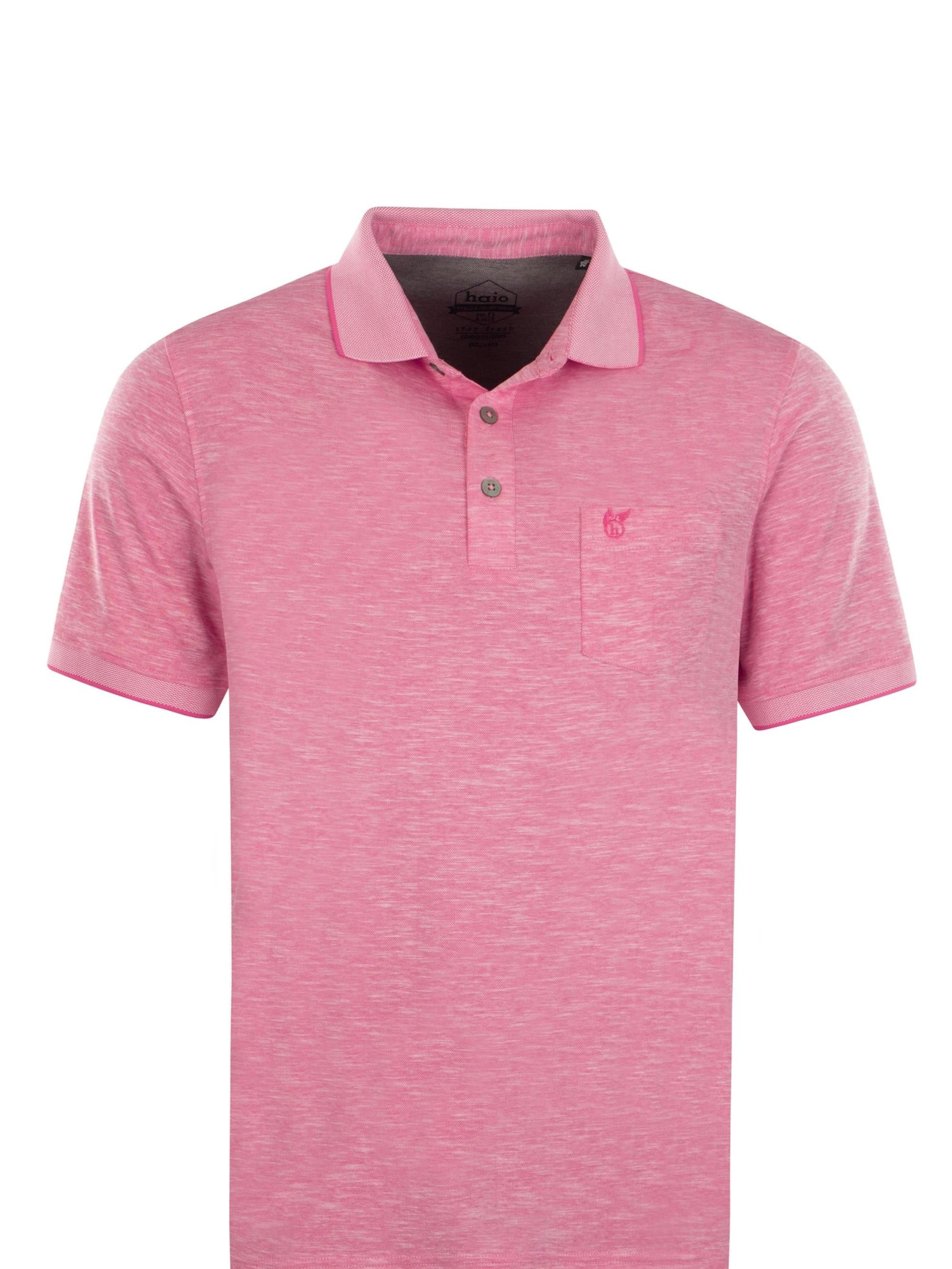 HAJO Shirt 'Soft-Knit-Poloshirt' in Pink: front