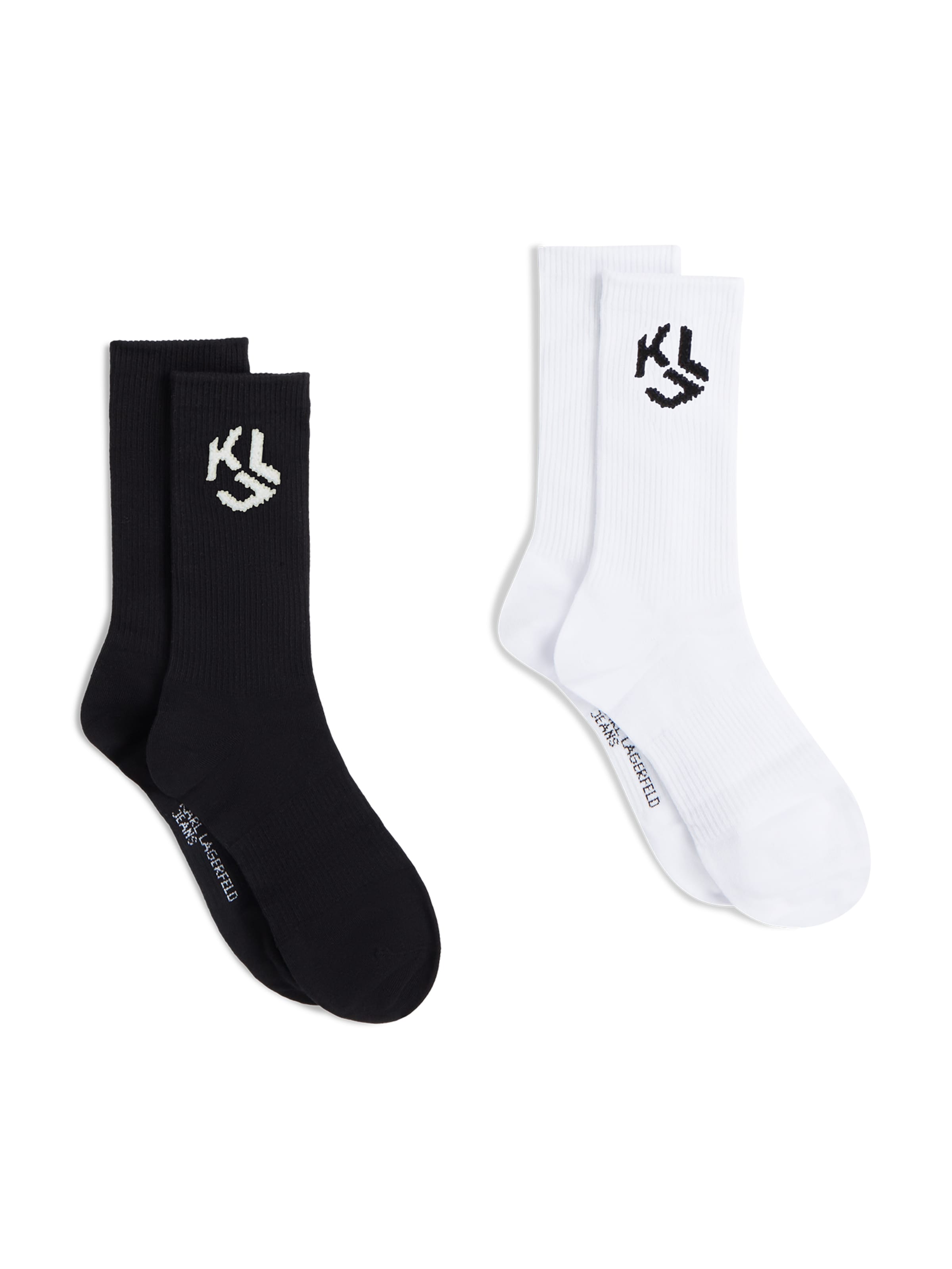 KARL LAGERFELD JEANS Κάλτσες ' Mittellange Socken mit Monogramm – 2er-Set ' σε λευκό