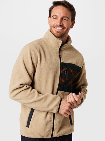 Iriedaily Fleece Jacket in Beige: front