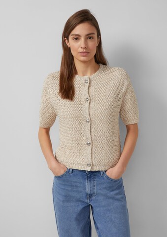 s.Oliver Gebreid vest in Beige: voorkant