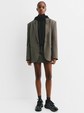 Pull&Bear Blejzer 'Aberturas' - Sivá: predná strana