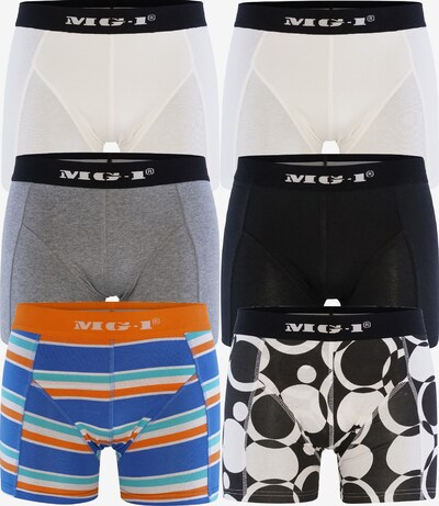 MG-1 Boxershorts ' 6-Pack Jersey ' in de kleur Grijs gemêleerd / Gemengde kleuren / Zwart / Wit, Productweergave
