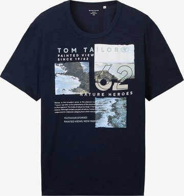 Tricou de la TOM TAILOR Men + pe albastru: față