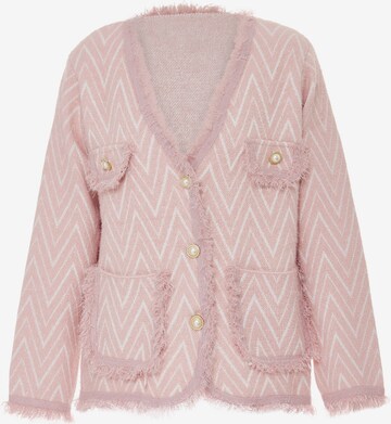 NALLY Knit Cardigan in Pink: front