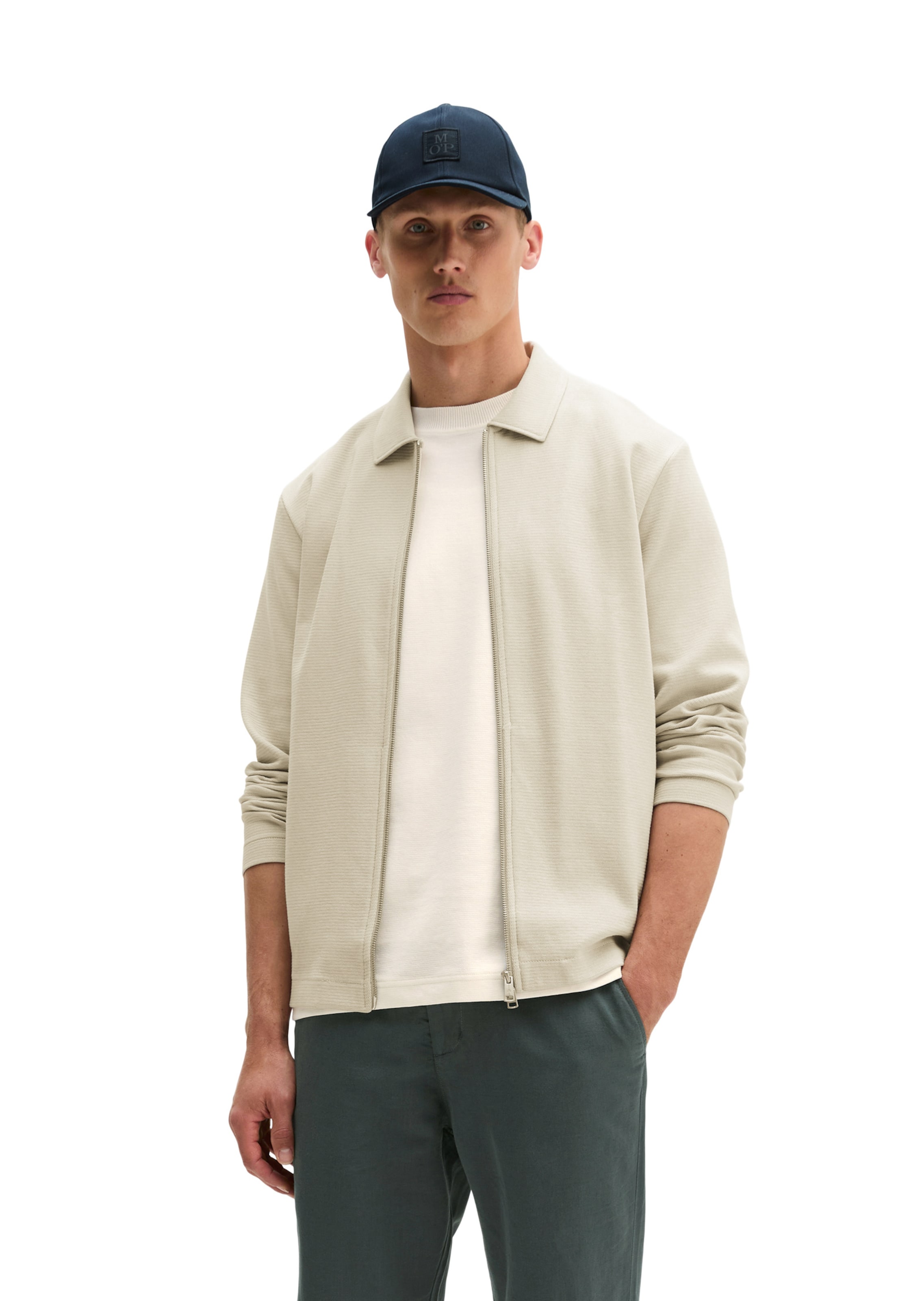 Marc O'Polo Sweatjacke in Beige: Vorderseite